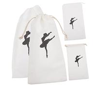 DINHEAROM 4 Borse per Scarpe Ballo Cotone Sacchetti con Chiusura per Ballerine Pratiche e Resistenti per Lezioni