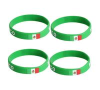 DINHEAROM 4pezzi Braccialetti Silicone Con Bandiera Del Messico Da Polsini Elastici Per Eventi Sportivi e Feste Perfetti Per Sostenere La Tua Squadra Di Calcio