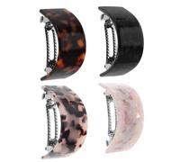 DINHEAROM 4pezzi Fermagli per Capelli Forma di U Semicircolari Chiusura Scatto per Code di Cavallo Adatti per Acconciature Casuali e Semi-raccolte per Donne di Tutte le Età per Occasioni