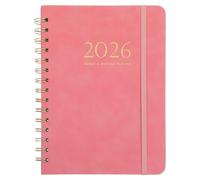 DINHEAROM Agenda accademica: quaderno 2026, calendario settimanale e mensile, agenda per insegnanti, studenti e scuole, copertina rigida, con linguette, rosa