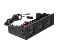 DINHEAROM Altoparlante per Case PC Nero Pannello Frontale, Stereo | ABS Magnete ed Elementi Elettronici, per Torre Desktop e Slot Unità Ottica, Moderno e Antigraffio