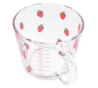 DINHEAROM Bicchiere in Vetro Motivo Fragola, Tazza da 1 Pezzo Bocca Liscia e Design alla Moda, per Tè e Succhi, Sicuro e Pratico la Colazione Riutilizzabile