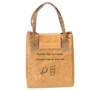 DINHEAROM Borsa per Pranzo Isolata in Carta Kraft Spessa Riutilizzabile Grande Capacità, e Portatile per Scuola e Picnic All'aperto