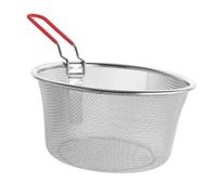 DINHEAROM Cestello Design Manico Acciaio e Frittura Inossidabile in Sollevabile Multifunzione Argento Friggere Pollo Polpette in Cucina