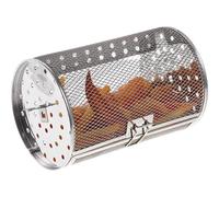 DINHEAROM Cestello Girarrosto in Acciaio Inox Resistente al Calore per Forno e Friggitrice ad Aria Porta Mobile, Accessorio Cucina Grigio Argento per Arrosti e Spiedini