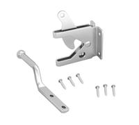 DINHEAROM Chiavistello Chiusura Automatica Antiruggine in Acciaio al Carbonio Argento per Cancello Set 1 per Porta Pollaio e Terrazza Viti Incluse