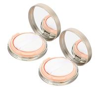 DINHEAROM Contenitore Per Fondotinta a Cuscino Vuoto 2 Pezzi Scatola Di Cipria Ricaricabile Piccola Portatile Con Specchio Custodia Compatta Per Polvere Sciolta Uso Quotidiano Viaggio