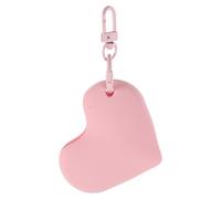 DINHEAROM Custodia per lucidalabbra a forma di cuore - Porta rossetto protettivo in silicone, astuccio leggero per rossetto da portafoglio, borsa, rosa
