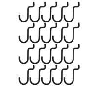 DINHEAROM Ganci per Pannello in Ferro Nero 20 Pezzi Doppia Linea, Portata Elevata e Facile da Appendere per Organizzare Strumenti e Oggetti in Garage o Negozio