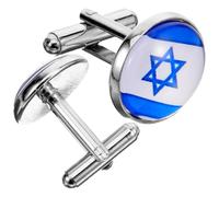 DINHEAROM Gemelli da Polso Uomo Accessori Eleganti per Occasioni Formali 1 Paio Bandiera Israele, in Lega di Zinco Design Unico e Sofisticato