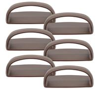 DINHEAROM Maniglia Adesiva Marrone per Porte Esterne e Cassetti, Set 6 Pezzi in Abs Superficie Lucida, Facile da Staccare e Attaccare, per Rinnovamento Casa