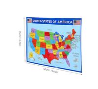 DINHEAROM Mappa Degli Stati Uniti Per Parete Poster Educativo Di Geografia Per Aula Mappa Per Aula Etichette Degli Stati e Città Principali Riproduzione Resistente Allo Sbiadimento