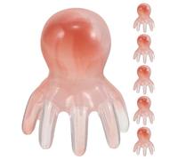 DINHEAROM Massaggiatore per la testa a forma di polpo in resina da 6 pezzi - Pettine per massaggio a punti di agopressione portatile per cuoio capelluto e spa per capelli - Strumento massaggiatore