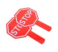 DINHEAROM Paddle Doppio Cartello di Stop e Via per Bambini, Plastica Resistente, Manico Leggero Portatile, Segnaletica Sicurezza per Educazione Stradale e Giochi in Classe, Set da 2 unità