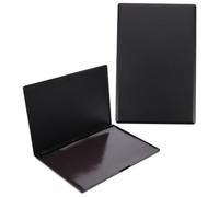 DINHEAROM Palette Vuota per Ombretti 2 Pezzi in Abs Nero, Compatta e Resistente All'usura, per Make Up On-the-go e DIY Occhi