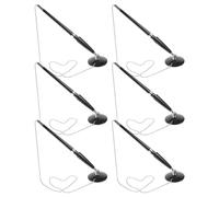 DINHEAROM Penna da Scrivania con Base Autoadesiva e Catena, Set da 6 Pezzi, Design Ergonomico e Leggero in Plastica, Supporto Girevole 360°, per Ufficio e Banche