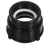 DINHEAROM Plastica Adattatore per Serbatoio IBC 75mm Nero | Filettatura Grossa 75mm a Filettatura Fine da 2 Pollici, Tenuta Affidabile, Anello in Gomma Incluso