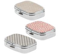 DINHEAROM Portapillole Design Compatto in Lega di Zinco Tascabile 2 Scomparti e Confezione da 3, per Viaggi e Quotidiano in