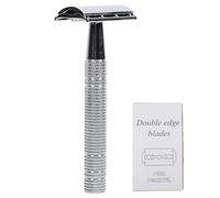 DINHEAROM Rasoio da Barba Vintage a Doppia Lama Manuale Multifunzionale per Uomo, Set Rasoio di Vecchio Tipo Pratico per Viso, Testa e Sopracciglia, per Viaggi e Uso Domestico Professionale