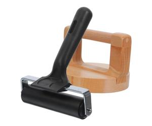 DINHEAROM Rullo per e Robusto con Design Ergonomico in Legno Strumento Creativo per Inchiostrare e d'Arte Artigianali