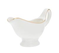 DINHEAROM Salsiera in Ceramica Bordo Dorato, Brocca Per Salsa Di Bistecca e Tazza Per Condimento Per Insalata, Contenitore Per Salsa Compatto Per Uso Domestico