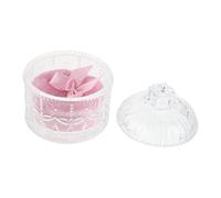 DINHEAROM Set 1 Puff Morbido per Cipria Barattolo in Vetro da 3,34" per Cipria Compatta e Libera, Applicatore Trucco Viso per Uso Bagnato e Asciutto Rosa