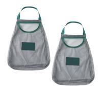 DINHEAROM Set 2 Pezzi Borsa Portaoggetti da Appendere in Poliestere Verde Traspirante Ventilazione per Cipolle e Aglio, per Uso Domestico e Conservazione Frutta
