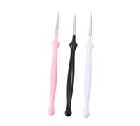 DINHEAROM Set 3 Pennelli Nail Art Liner in Plastico Facili da Maneggiare e Comodi da Usare, Pennelli Creativi e Unici per Nail Art Perfette su Unghie Femminili