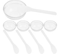 DINHEAROM Set 5 Ciotole in Vetro per Maschere Viso, Bastoncini per Miscelare, Adatte a Trattamenti Spa e Cura della Pelle