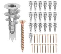 DINHEAROM Set Tasselli a Spirale e Versatile Fissaggio Sicuro 20 Set in Lega di Zinco e Ferro per Cartongesso per Accessori Bagno e Cucina in Spazi Commerciali