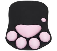 DINHEAROM Tappetino per Mouse da Gioco a Forma di Zampa di Gatto Supporto per Polso Ergonomico in Resina e Poliestere, Poggiapolsi Morbido per Laptop e Scrivania, Accessorio Ufficio e Casa