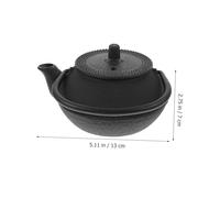 DINHEAROM Teiera in Ghisa Piccola Nera Bollitore Portatile per Tè Sfuso Riscaldamento Rapido ed Efficiente Compatibile con Fornelli Gas e Induzione Facile da