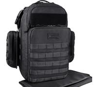 Dinictis Borsa per pannolini per papà, zaino da uomo con tappetino fasciatoio per pannolini, zaino militare per pannolini, Nero tropicale, Taglia unica, Zaini Daypack