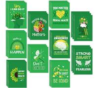 Dinifee 100 mini blocchi note per la salute mentale piccoli blocchi note blocco note per la consapevolezza della salute mentale con nastro verde, 10 stili
