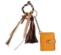 Dinikally Preghiera personalizzata in perline di legno con versetto della Bibbia NFC, ciondolo a forma di croce, regalo per battesimo, cristiani, L, Poliestere, Nessuna pietra preziosa