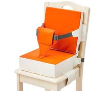Dining Chair Heightening Cushion, Booster Seat for Table, High Density Sponge, Detachable Booster Seat with Non-Slip Bottom & Adjustable Straps for Child, Pink, Dark Orange, Gray