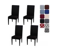 Dining Room Chair Covers Slipcovers Set of 4 or 6, Stretch Removable Washable Dining Chair Protector Decoration Cover Seat Slipcover for Hotel,Ceremon