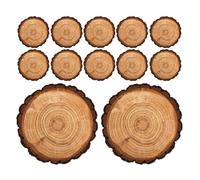 Dining Table Mats - 12 Pieces Round Rustic Brown Vintage Placemat Set | Wooden Grain Paper Place Mats For Protection | Ideal For Apartment Pizzeria Wedding Home Dormitory Restaurant Dining Table