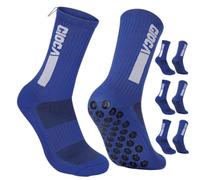 Dinjunxi Calzini Antiscivolo Calcio Uomo 3 paia Calzini da Calcio Unisex | Design Antiscivolo | EU 39-46 / UK 6-11 | 75% Cotone | Calzettoni da Calcio per Pallacanestro Yoga