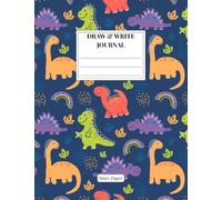 Dinky Dinosaurs - Draw and Write Journal: Kids' Primary Composition Notebook with Picture Space | Half-Page Primary Ruled (Dotted Midline) | 100 Pages | Grades K-2 | Cute Schoolbook for Boys and Girls