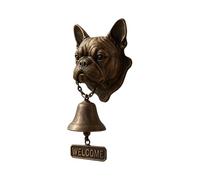 Dinner Bell Outdoor, Dog Head Shape Welcome Doorbell, Vintage Hanging Metal Bell with Resin Sculpture for Front Door Entryway Decor, Gift for Farmhouse Collectors or Homeowners