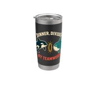 Dinner Divided By Teamwork Orca Behavior Humor Bicchiere termico in acciaio inox doppia parete