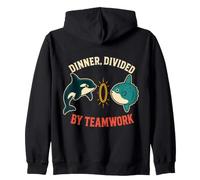 Dinner Divided By Teamwork Orca Behavior Humor Felpa con Cappuccio