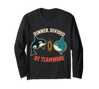 Dinner Divided By Teamwork Orca Behavior Humor Maglia a Manica