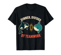 Dinner Divided By Teamwork Orca Behavior Humor Maglietta