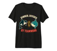 Dinner Divided By Teamwork Orca Behavior Humor Maglietta Premium