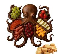 Dinner Plate, Food Tray, Elegant Dinnerware, 11.02x11.02 Inches Sturdy Design, Octopus Shaped Charcuterie Board for Farmhouse, Meat, Cheese, Fruit, Seafood Lovers