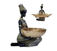 Dinner Plates - Serving Dishes - Fruit Tray | Resin African Woman Dessert Serving Plate - Decorative Party Table Centerpiece For Snacks, Candy, Cake, Fruit, Stylish Storage Tray For Kitchen