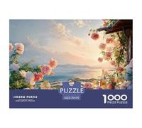 Dinner Table on The Balcony of An Ocean 1000 Pezzi Cartoncino Premium Puzzle Beach View House Immagini Vibranti Gioco Creativo Puzzle Per Adulti E Bambini 70x50cm/1000pcs