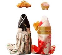 Dinntty 2 Copribottiglie in Stile Kimono Giapponese con Cappelli, Custodia Protettiva per Bottiglie di Vino E Champagne, Ideale per Cantinetta dei Vini.